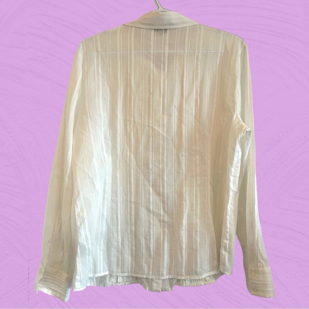 Vintage Y2K Jessica white cotton button up blouse with ruffles - Picture 3 of 8
